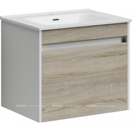 Тумба с раковиной Sancos Smart, 59 см., эмаль белый, SM60E