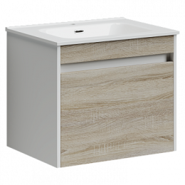 Тумба с раковиной Sancos Smart, 59 см., эмаль белый, SM60E