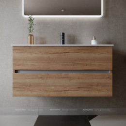 Тумба с раковиной Sancos Urban, 99 см., ламинат коричневый, UR100EG