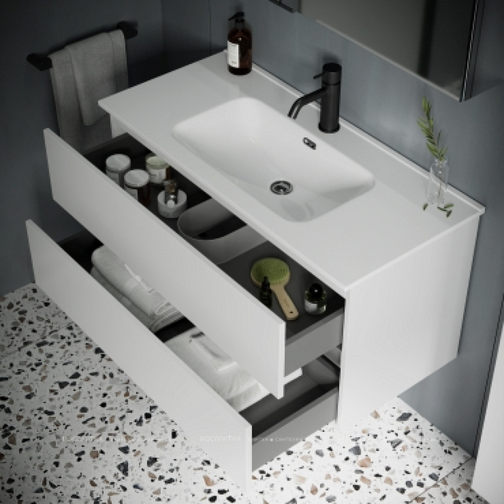 Тумба с раковиной Sancos Urban, 59 см., ламинат белый, UR60W
