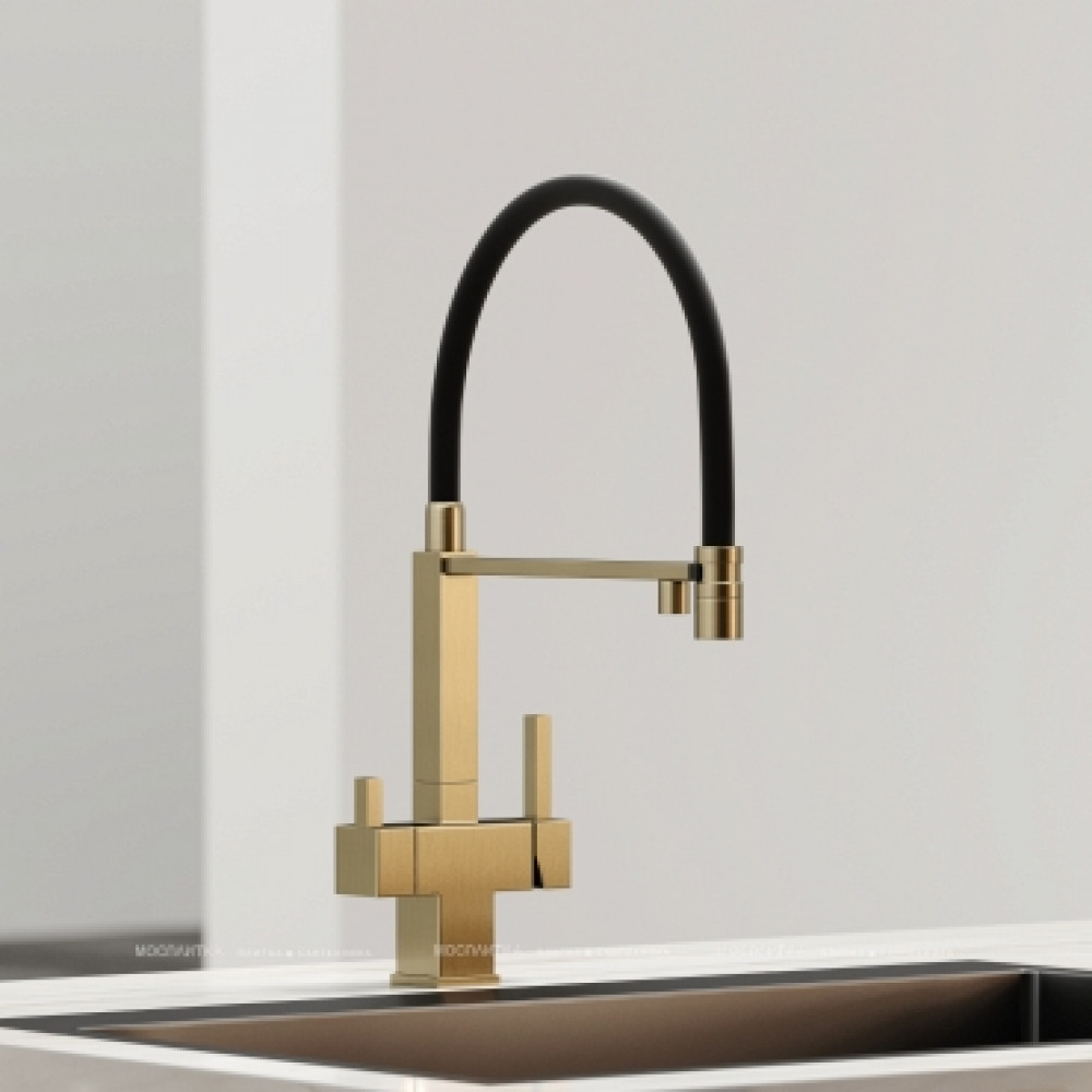 Смеситель для кухонной мойки Sancos Moro SC4006BG брашированное золото
