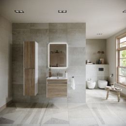 Тумба с раковиной Sancos Smart, 59 см., эмаль белый, SM60E