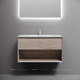 Тумба подвесная SANCOS Marmi 1.0 890х445х520 c одним ящиком оснащенным доводчиками скрытого монтажа и открытой нишей