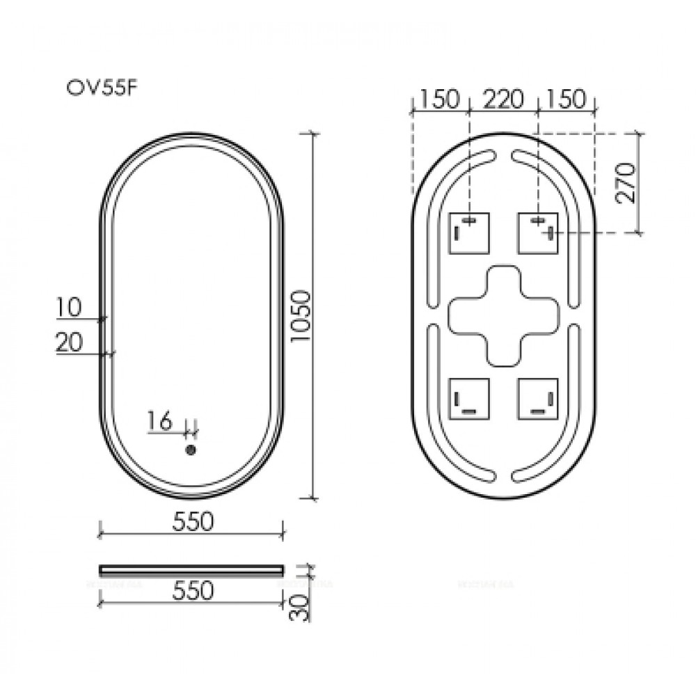 Зеркало для ванной комнаты SANCOS Oval
