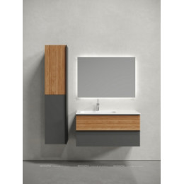 Тумба с раковиной Sancos Delta 100 см DL100LGR левая, дуб красный \/ графит