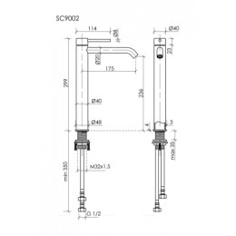Смеситель для раковины высокий SANCOS Etna