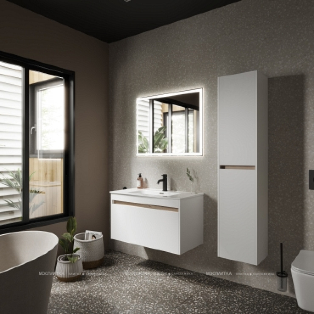 Тумба с раковиной Sancos Smart, 89 см., эмаль белый, SM90W