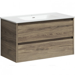 Тумба с раковиной Sancos Libra, 89 см., ламинат коричневый, LB90ECH