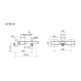 Смеситель для ванны и душа SANCOS Studio