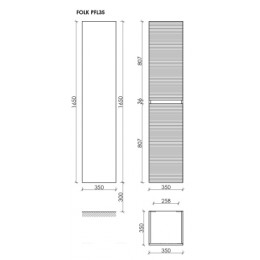 Шкаф-пенал Sancos Folk 35 см PFL35GS grey soft