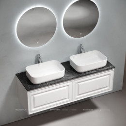 Столешница для ванной комнаты из керамогранита SANCOS Black Sky 1400х460 c отверстием под смеситель