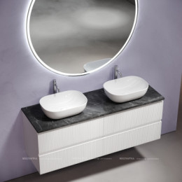 Столешница для ванной комнаты из керамогранита SANCOS Black Sky 1400х460 c отверстием под смеситель