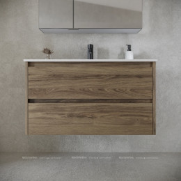 Тумба с раковиной Sancos Libra, 89 см., ламинат коричневый, LB90ECH