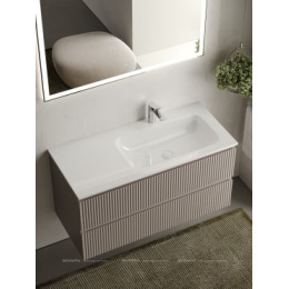 Тумба с раковиной Sancos Snob R 100 см SNR100RSM правая, doha soft