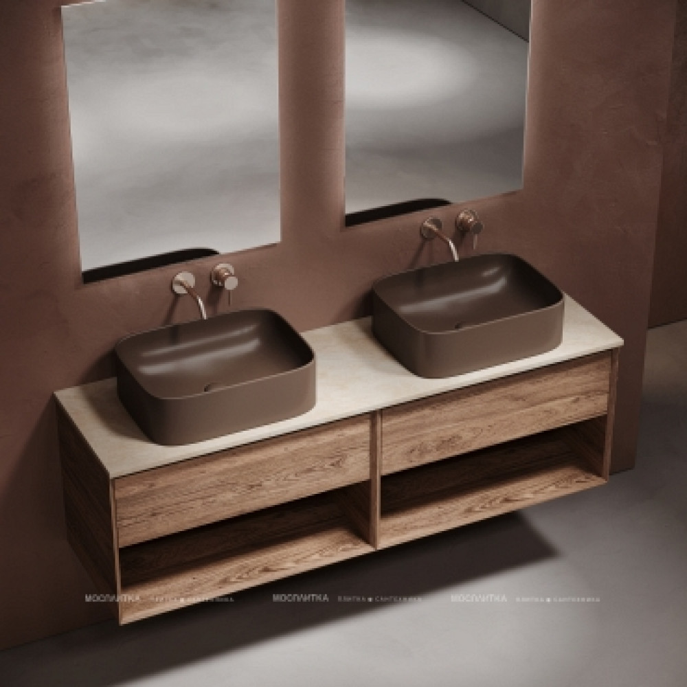 Столешница для ванной комнаты из керамогранита SANCOS Kreman 1600х460 без отверстия под смеситель