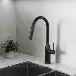 Смеситель для кухонной мойки Sancos Grand SC4002MB матовый черный