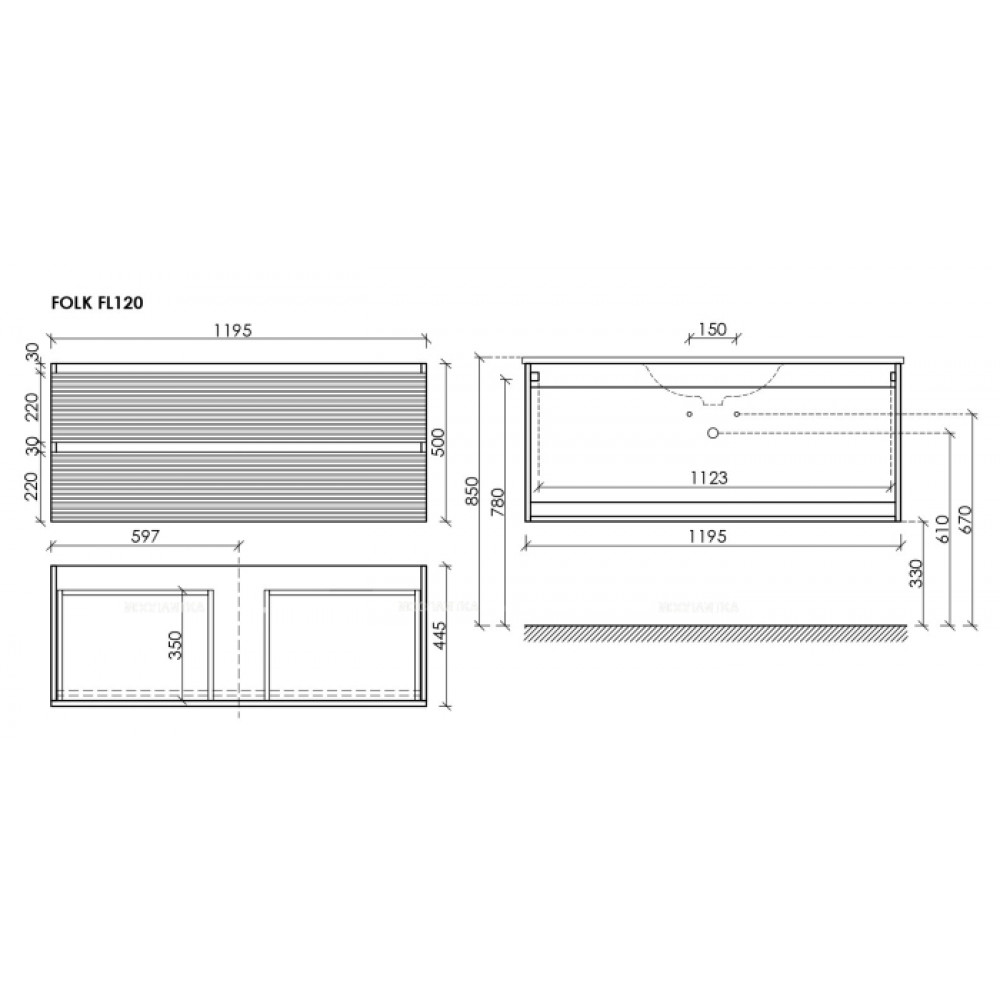 Тумба под раковину Sancos Folk 120 см FL120W bianco