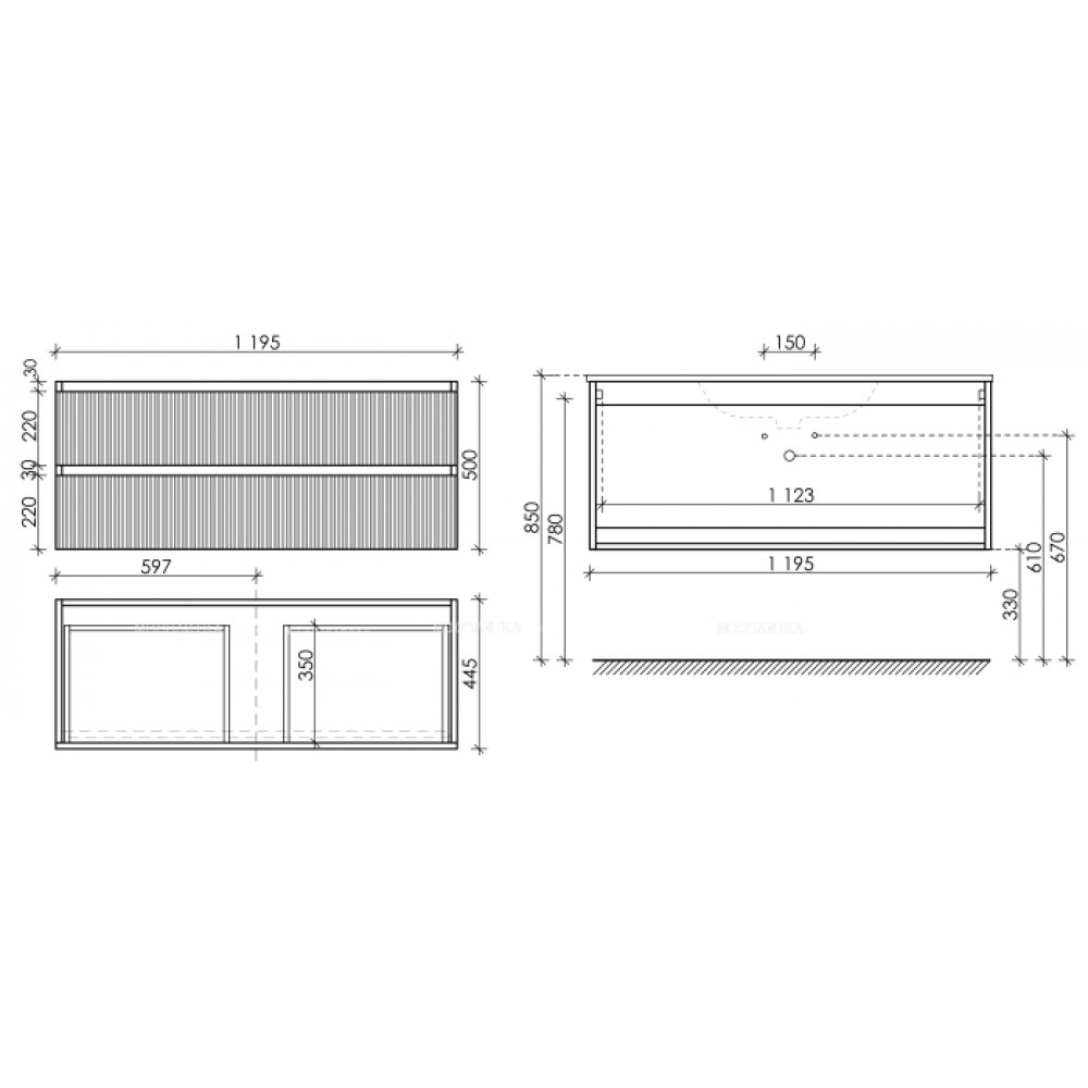 Тумба с раковиной Sancos Snob T 120 см SNT120SM doha soft
