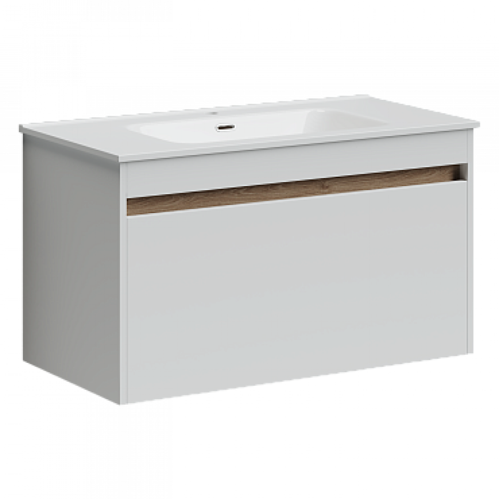 Тумба с раковиной Sancos Smart, 89 см., эмаль белый, SM90W