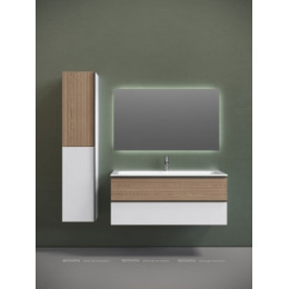 Тумба с раковиной Sancos Delta 120 см DL120W дуб светлый \/ матовый белый