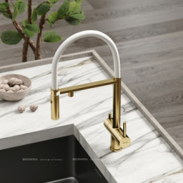 Смеситель для кухонной мойки Sancos Imola SC4010BG брашированное золото