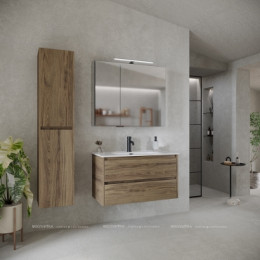 Тумба с раковиной Sancos Libra, 89 см., ламинат коричневый, LB90ECH