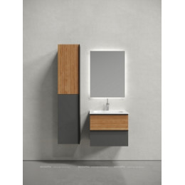 Тумба с раковиной Sancos Delta 60 см DL60GR дуб красный \/ графит