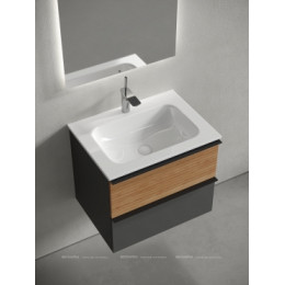 Тумба с раковиной Sancos Delta 60 см DL60GR дуб красный \/ графит