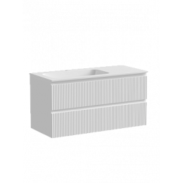 Тумба с раковиной Sancos Snob R 100 см SNR100LW левая, bianco