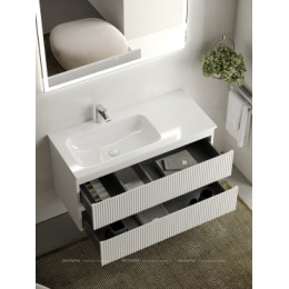 Тумба с раковиной Sancos Snob R 100 см SNR100LW левая, bianco