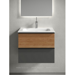 Тумба с раковиной Sancos Delta 60 см DL60GR дуб красный \/ графит