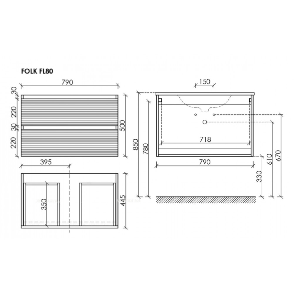 Тумба под раковину Sancos Folk 80 см FL80W bianco