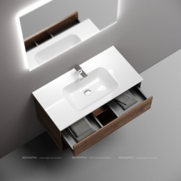 Тумба подвесная SANCOS Marmi 1.0 890х445х520 c одним ящиком оснащенным доводчиками скрытого монтажа и открытой нишей