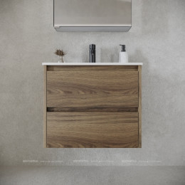 Тумба с раковиной Sancos Libra, 59 см., ламинат коричневый, LB60ECH