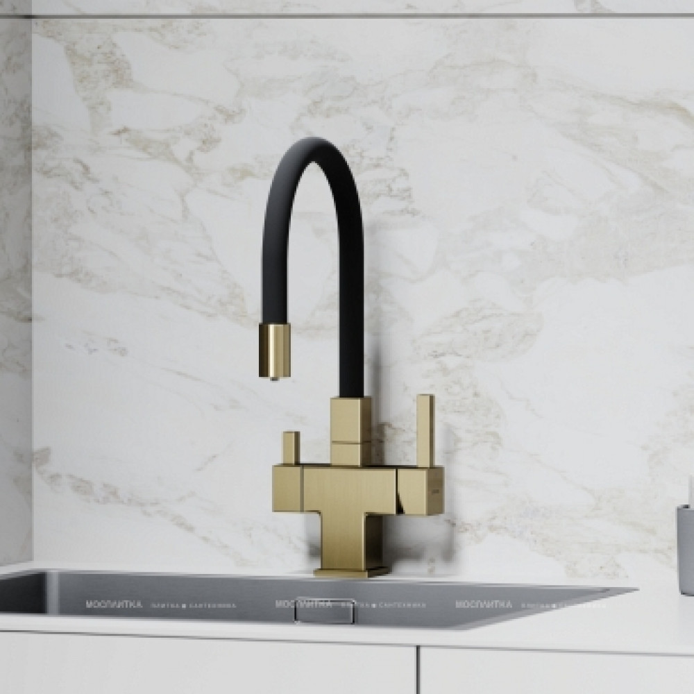 Смеситель для кухонной мойки Sancos Arno SC4005BG брашированное золото