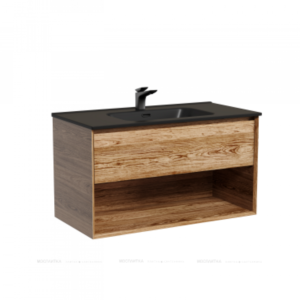 Тумба подвесная SANCOS Marmi 1.0 890х445х520 c одним ящиком оснащенным доводчиками скрытого монтажа и открытой нишей