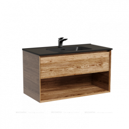 Тумба подвесная SANCOS Marmi 1.0 890х445х520 c одним ящиком оснащенным доводчиками скрытого монтажа и открытой нишей