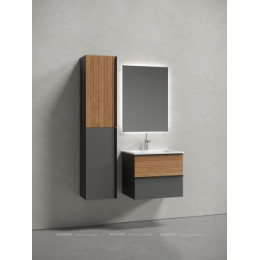 Тумба с раковиной Sancos Delta 60 см DL60GR дуб красный \/ графит