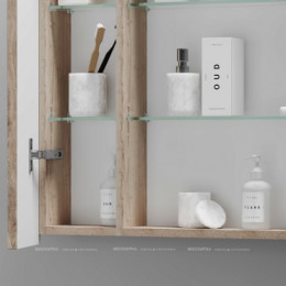 Зеркальный шкаф Sancos Mirror 80 см MI80EG с подсветкой, дуб галифакс натуральный