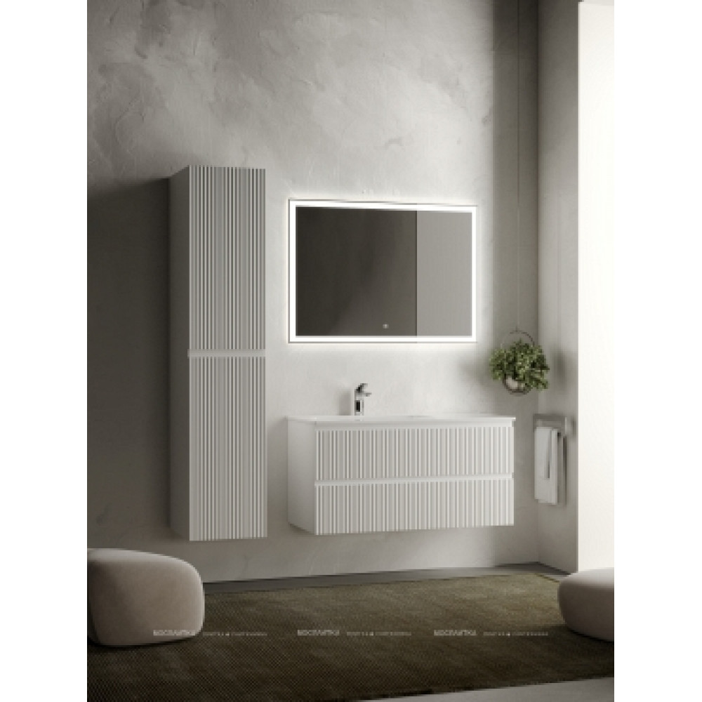Тумба с раковиной Sancos Snob R 100 см SNR100LW левая, bianco