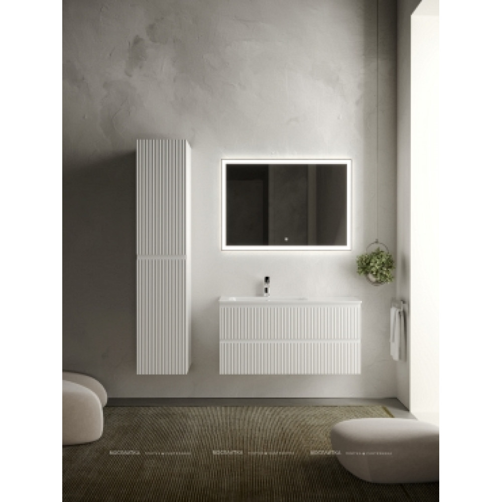 Тумба с раковиной Sancos Snob R 100 см SNR100LW левая, bianco
