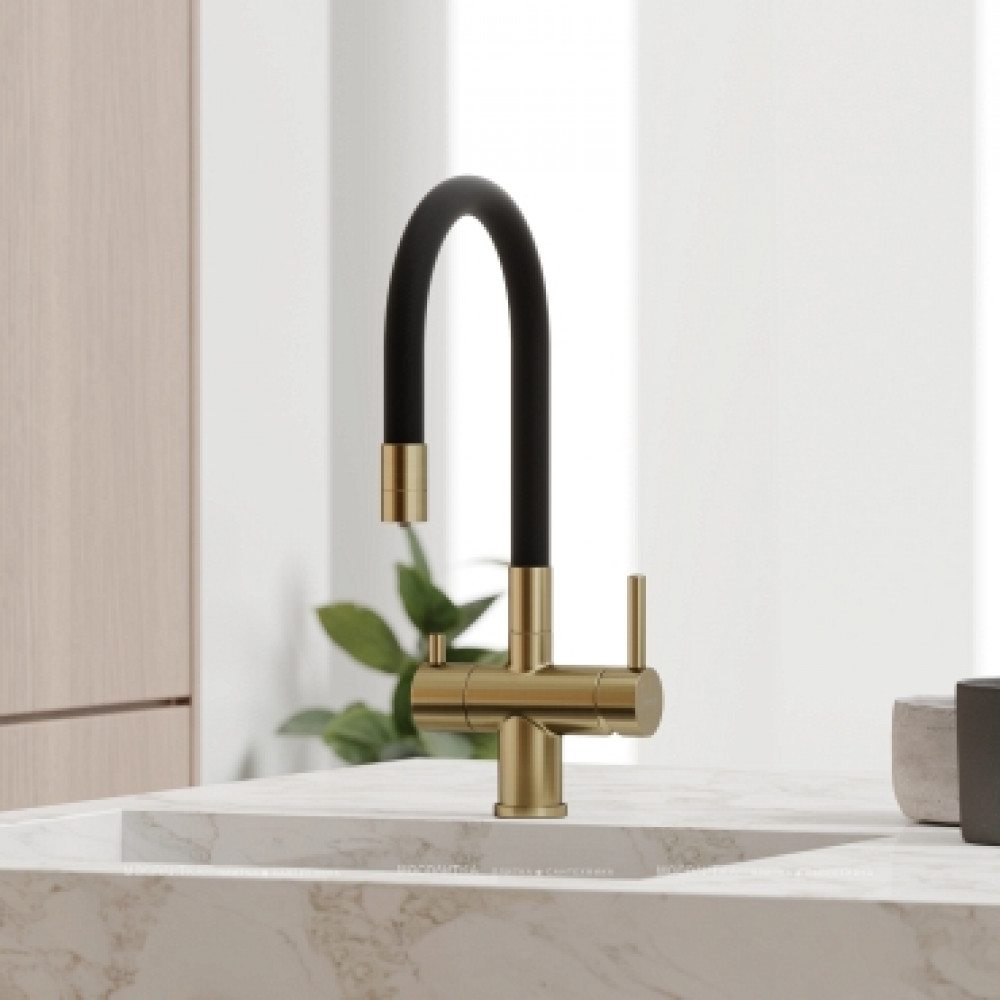 Смеситель для кухонной мойки Sancos Lucia SC4004BG брашированное золото