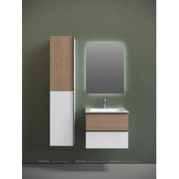 Тумба с раковиной Sancos Delta 60 см DL60W дуб светлый \/ матовый белый