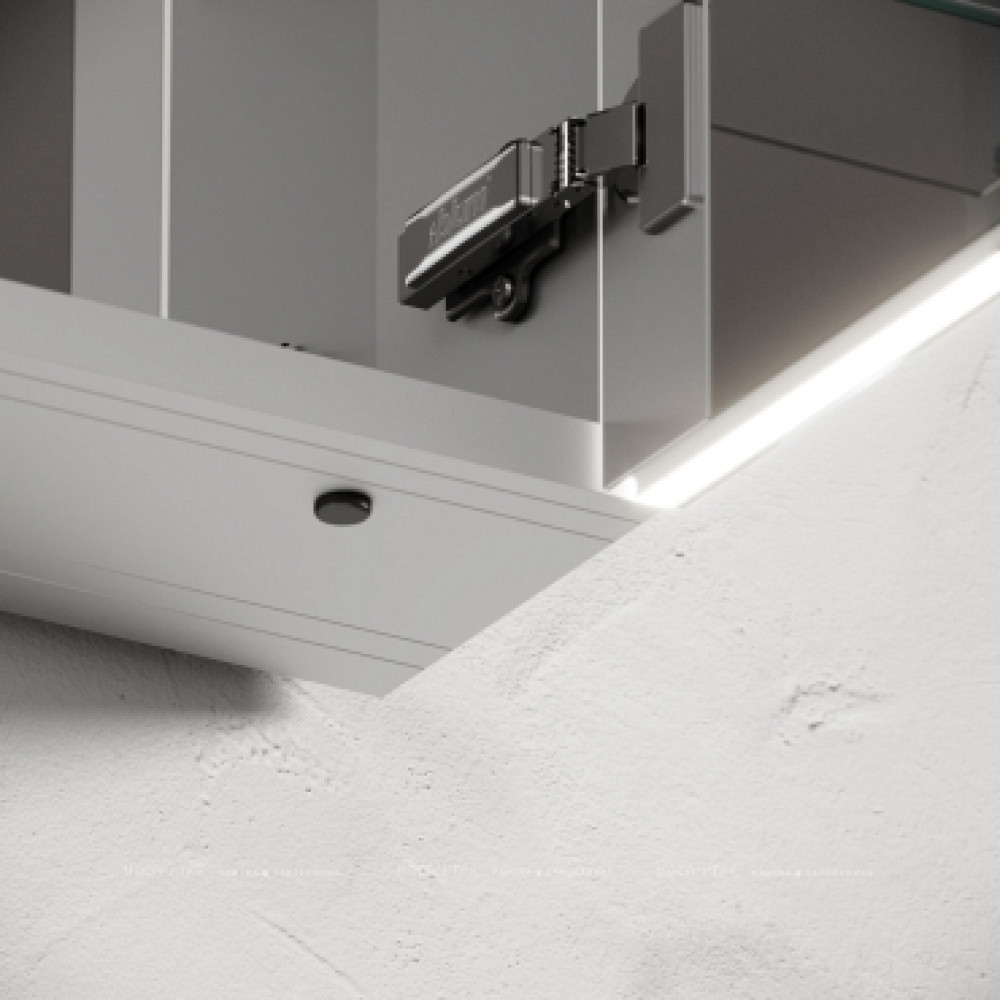 Зеркальный шкаф для ванной комнаты из алюминия SANCOS Evoke 800x700х136 мм с LED подсветкой арт. SC8080