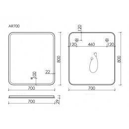 Зеркало для ванной комнаты SANCOS Arcadia 700х800 с подсветкой
