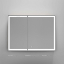 Зеркальный шкаф Sancos Mirror 100 см MI100EG с подсветкой, дуб галифакс натуральный