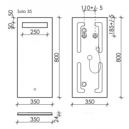Зеркало Sancos Solo 35 см SL35 с подсветкой