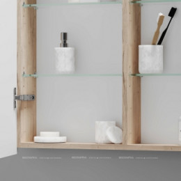 Зеркальный шкаф Sancos Mirror 100 см MI100EG с подсветкой, дуб галифакс натуральный