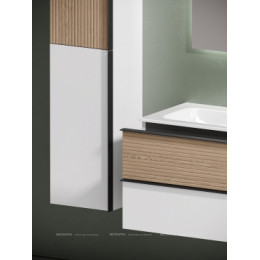 Тумба с раковиной Sancos Delta 60 см DL60W дуб светлый \/ матовый белый