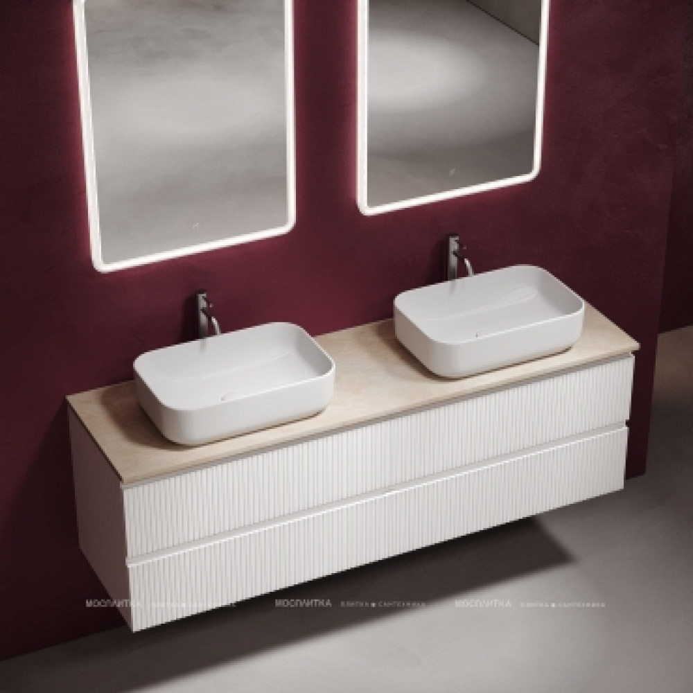 Столешница для ванной комнаты из керамогранита SANCOS Kreman 1600х460 c отверстием под смеситель